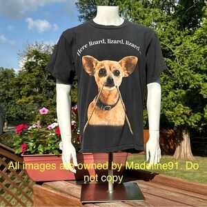 Vintage Taco Bell Dog Front and Back Graphic Tee Here Lizard Lizard Mens L Black